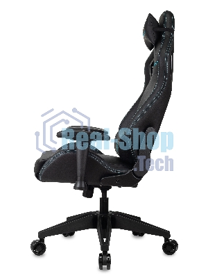 Кресло Knight Outrid Smile черный, экокожа, 120 кг, механизм качания