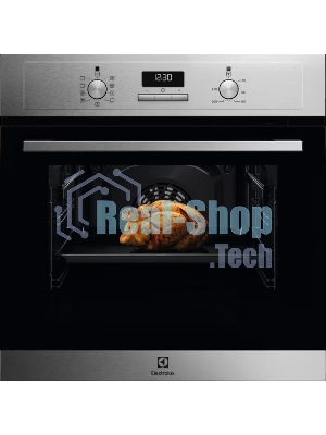 Встраиваемый духовой шкаф Electrolux EOF3H50BX 60 см, 72 л, 8 режимов, 59.4x59.5x56.9 см, очистка паром, нер. сталь