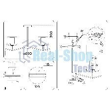 Люстра Ambrella light LH57001/5 SN/FR никель/белый матовый E14/5 max 40W D690*390