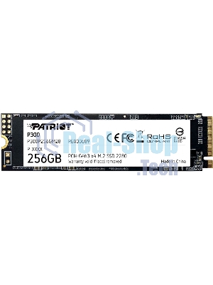 Накопитель SSD Patriot P300, 256Gb, PCIe 3.0 x4, M.2 2280, NVMe, R/W 1700/1100