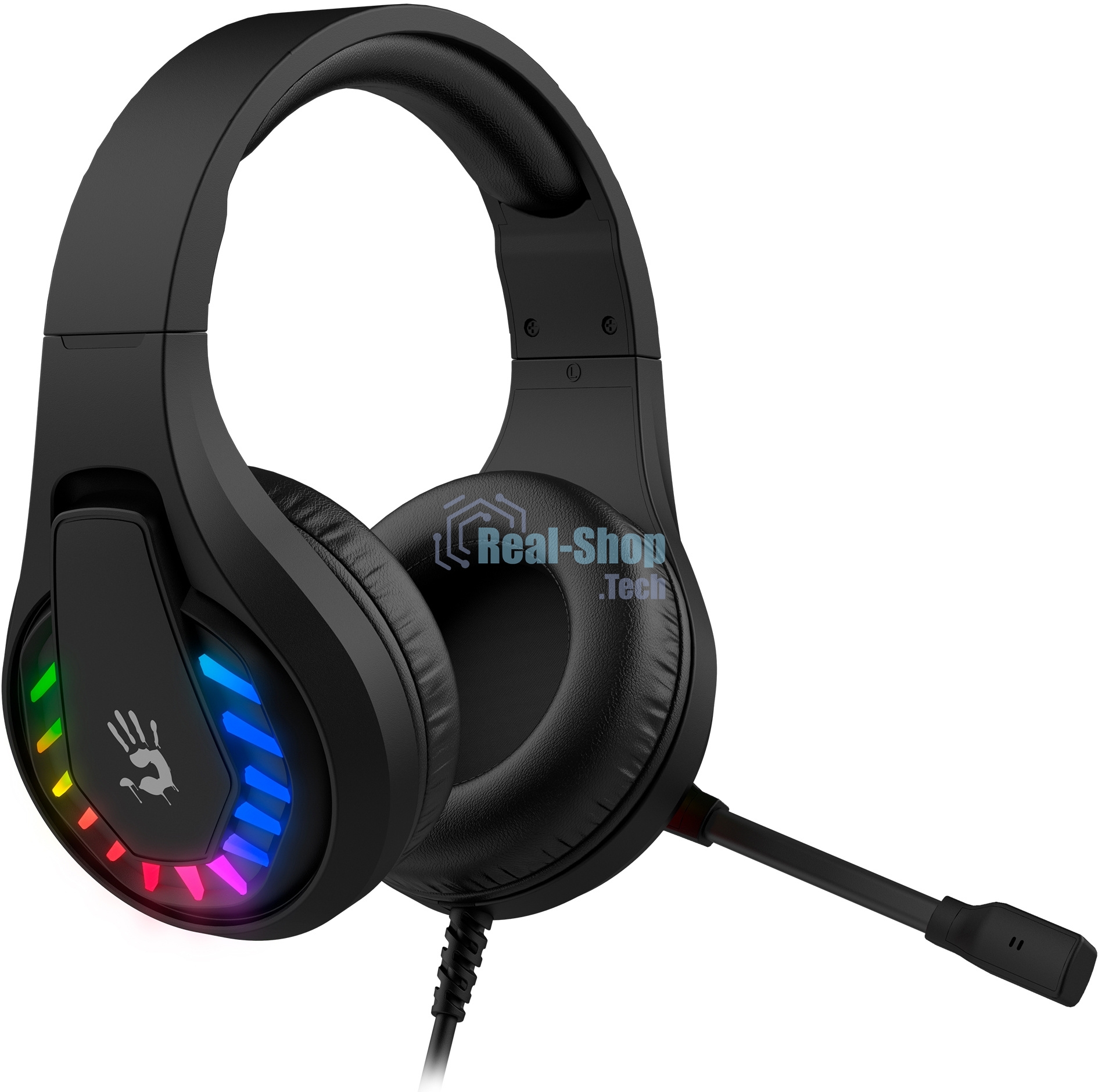 Гарнитура проводная с микрофоном A4Tech Bloody G230 черный 2м накладные USB оголовье (G230)