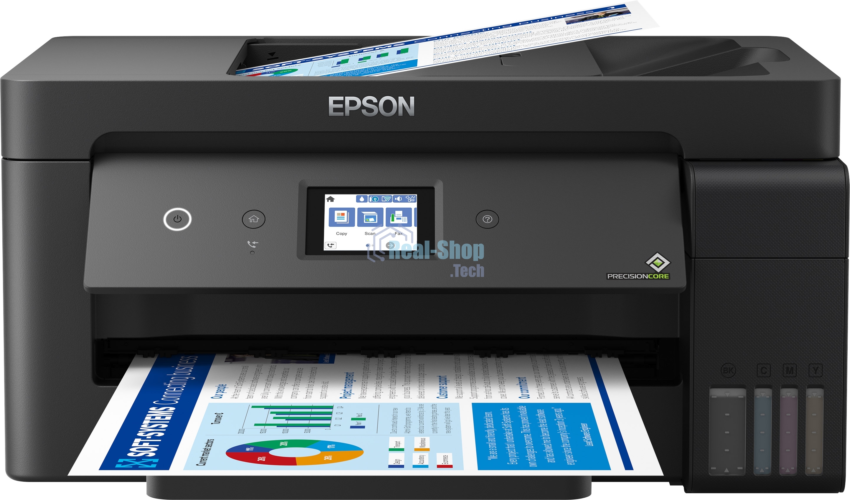 МФУ струйное Epson L14150, (C11CH96404/C11CH96505/C11CH96403/C11CH96502/C11CH96507), A3, цветной, печ. 38 стр/мин (ч/б) 24 стр/мин (цв.), 1200 x 4800 dpi (печать) 1200x2400dpi (скан.), USB, RJ-45, Wi-Fi