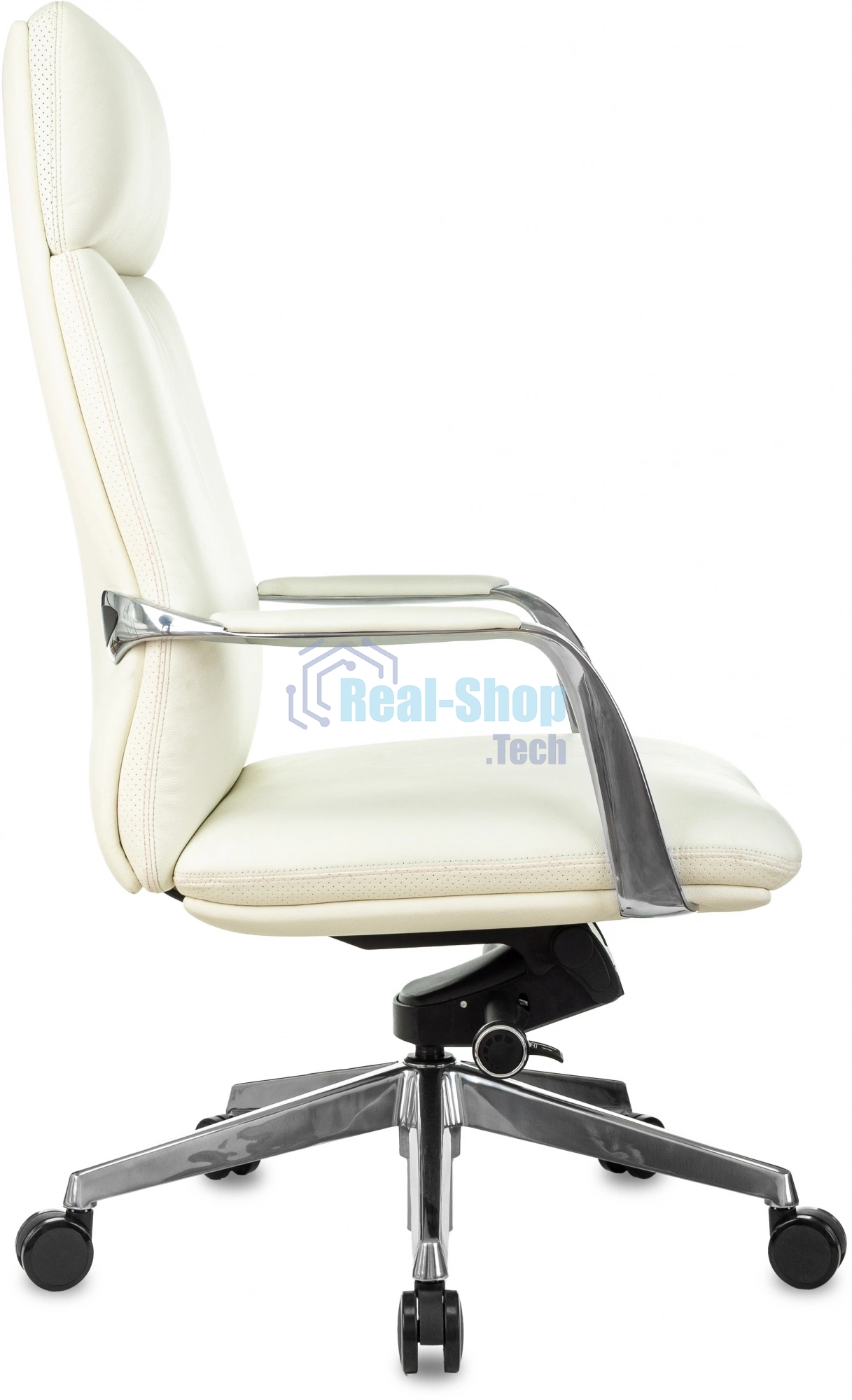 Кресло руководителя Бюрократ VEGA белый, кожа, крестов. алюминий