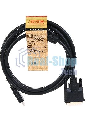 Кабель HDMI to DVI-D (19M -25M) 2м, TV-COM, 2 фильтра LCG135F-2M