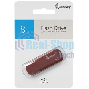 Флешка USB Smartbuy CLUE Burgundy (SB8GbCLU-BG), 8Gb, USB 2.0, R/W 15/8, красный