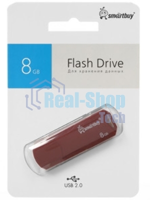 Флешка USB Smartbuy CLUE Burgundy (SB8GbCLU-BG), 8Gb, USB 2.0, R/W 15/8, красный