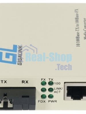 Медиаконвертер GIGALINK GL-MC-UTPF-SC1G-18SM-1550 - UTP, 100/1000Мбит/c в WDM, без LFP, SM, SC, Tx:1550/Rx:1310, 18 дБ (до 20 км)