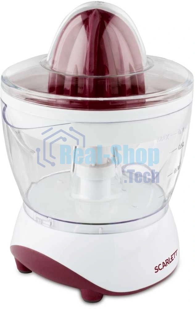 Соковыжималка Scarlett SC-JE50C06 белый/коричневый, цитрусовая, 25 Вт, 700 мл, механическое