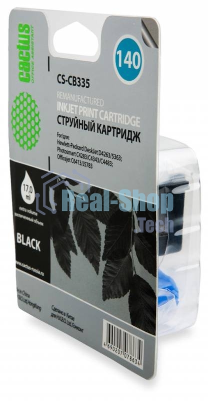 Картридж струйный Cactus CS-CB335 №140 черный (17 мл.) для HP DeskJet D4263/D4363; OfficeJet J5783/J6413