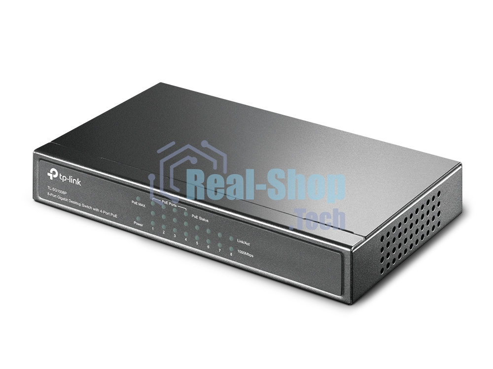 Коммутатор TP-Link SMB TL-SG1008P Коммутатор 8-port Gigabit Switch с 4 портами РоЕ