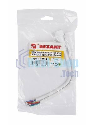 Соединительный кабель Rexant (4pin) герметичный (IP67) 4х0.75мм² белый