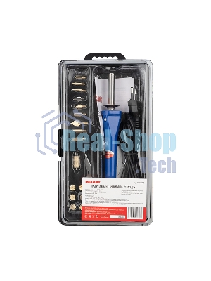 Набор паяльник-выжигатель Rexant/19 насадок/ПРОФИ 220V/30 Вт/ZD-972A