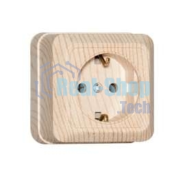 Розетка 1-м ОП Олимп 16А с заземл. сосна UNIVersal 5560902