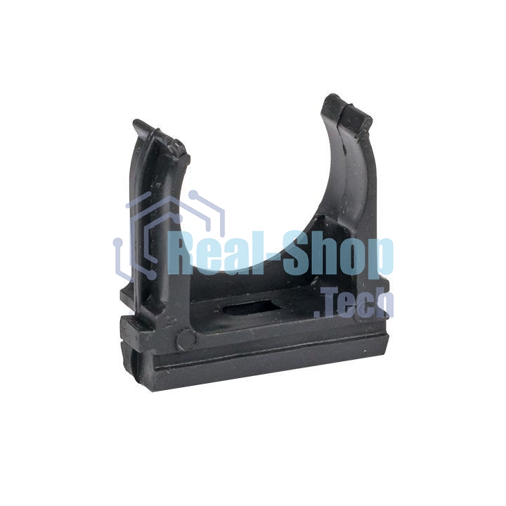 Держатель для труб (клипса) d25мм черный (уп.10шт) Plast EKF derj-z-25b