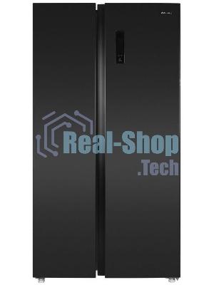 Холодильник Maunfeld MFF177NFSB черный глянц. двухкамерный 263/170л морозилка сбоку, No Frost, Side by Side