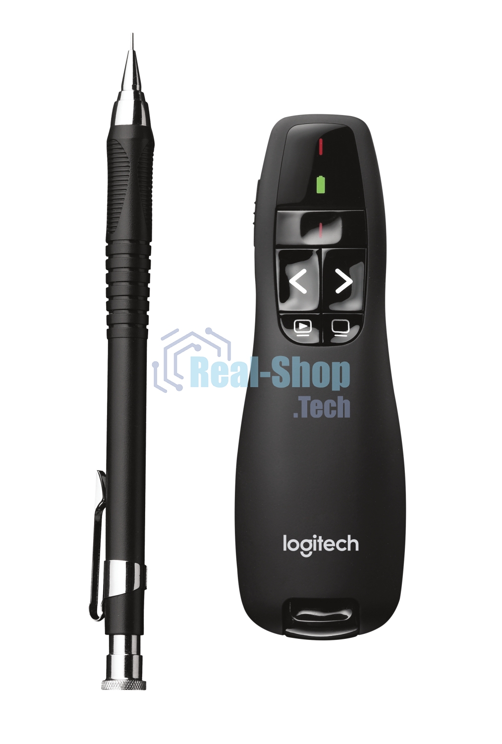 Презентер беспроводной Logitech R400 черный, радиоканал, USB, кнопки - 5