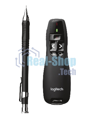 Презентер беспроводной Logitech R400 черный, радиоканал, USB, кнопки - 5