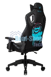 Кресло игровое Knight Outrid Smile черный эко.кожа крестов. пластик