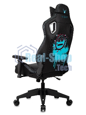 Кресло Knight Outrid Smile черный, экокожа, 120 кг, механизм качания