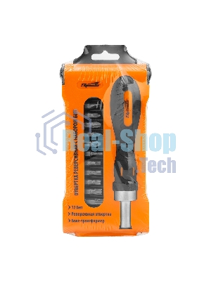 Отвертка реверсивная с набором бит, CrV, 12 шт. Sparta