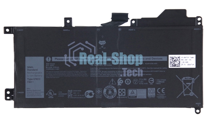 Аккумуляторная батарея для ноутбука Dell Latitude 7200 (1FKCC) 7.6V 38Wh