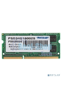 Оперативная память Patriot, DDR3, 4GB, (1x4 GB,), 1600 MHz, CL11, SO-DIMM