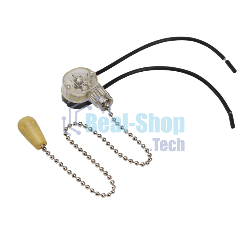 Выключатель Rexant для настенного светильника c проводом и деревянным наконечником 