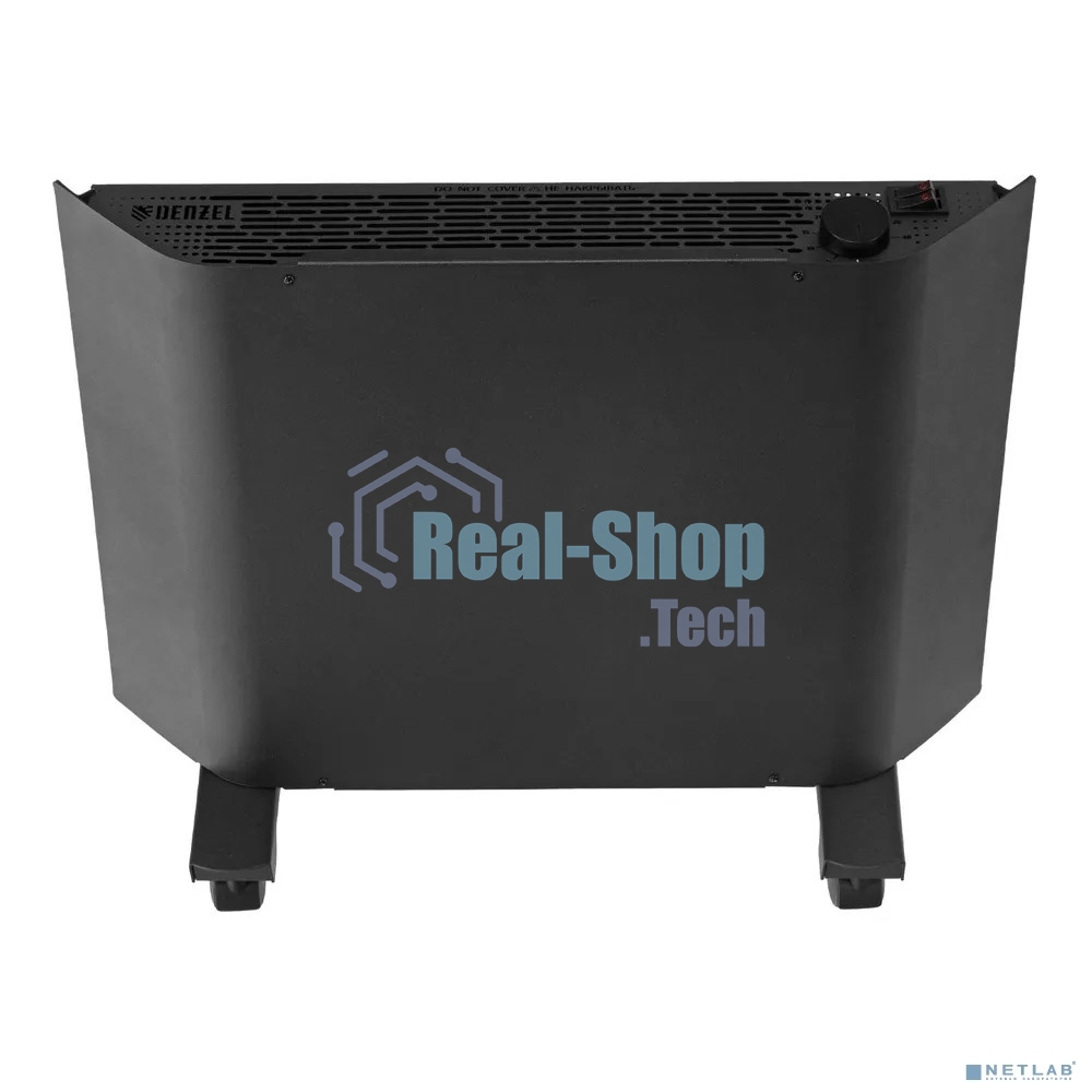 Конвектор Denzel XCE-1000B черный, 1000 Вт, 15 м2, термостат