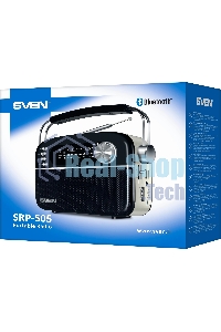 Радиоприемник SVEN SRP-505 (4 Вт, FM/AM/SW, USB, SD/microSD, Bluetooth, 1200 мА·ч)черный