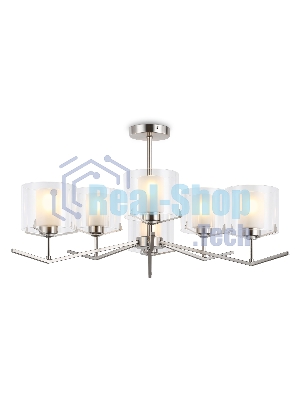 Люстра Ambrella light LH57002/6 SN/FR никель/белый матовый E14/6 max 40W D850*420