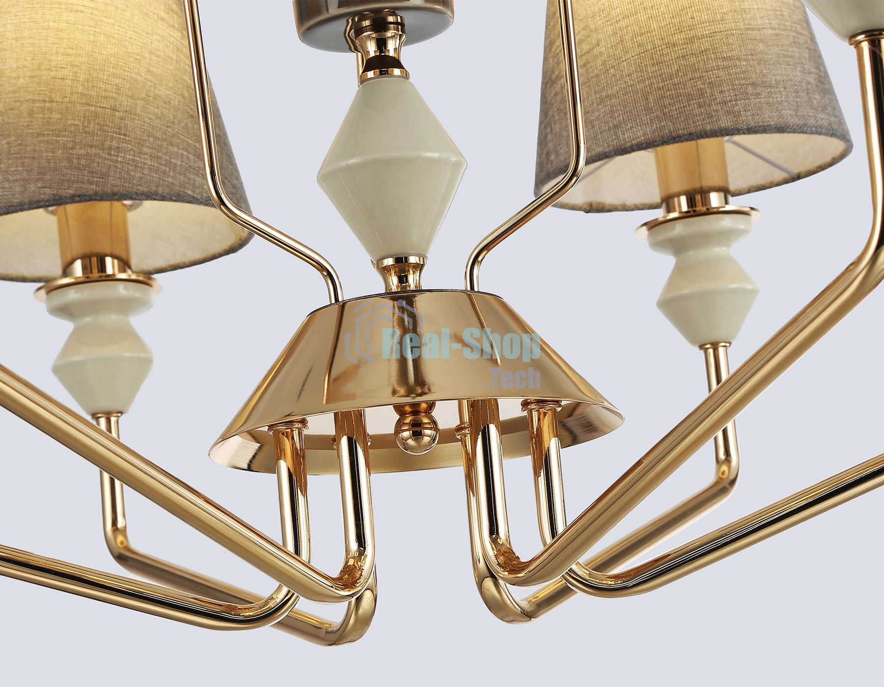 Люстра Ambrella light LH75401/6 GD/GR золото/серый E14*6 max 40W D700*1260