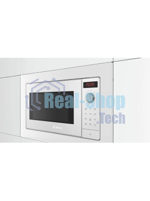 Встраиваемая микроволновая печь Bosch BEL653MW3 белый, 25 л, 800 Вт, переключатели - сенсор, поворотный механизм