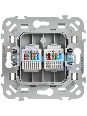 FLITE Розетка 2-ая компьютерная RJ45 кат.5Е UTP РК5е-2-0-ФлШ шампань | FI-K22-1-K37 | IEK