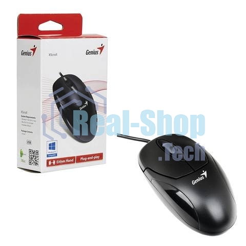 Мышь проводная Genius XScroll V3 черный, 1000 dpi, USB, кнопки - 3