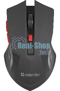 Мышь беспроводная Defender Accura MM-275 красный, 1600 dpi, радиоканал, USB, кнопки - 6