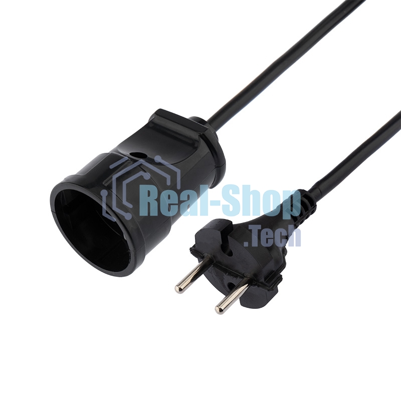 Удлинитель-шнур на рамке PROconnect ПВС 2х0.75, 20 м, б/з, 6 А, 1300 Вт, IP20, черный (Сделано в России)