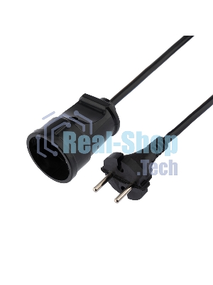 Удлинитель-шнур на рамке PROconnect ПВС 2х0.75, 20 м, б/з, 6 А, 1300 Вт, IP20, черный