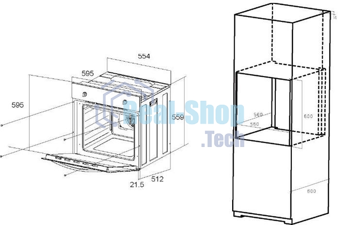 Духовой шкаф электрический Maunfeld EOEM.589B черный/серебристый, встраиваемый