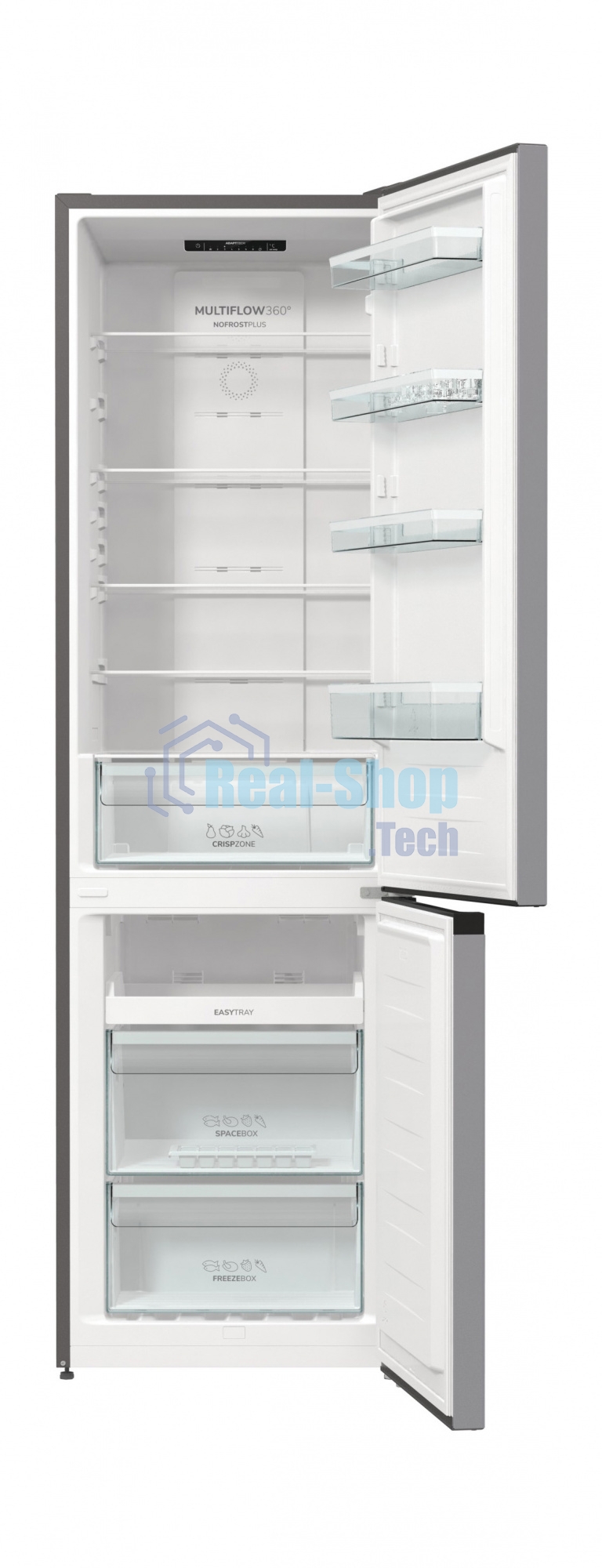 Холодильник Gorenje NRK6201PS4 серебристый металлик двухкамерный 235/96л морозилка снизу, No Frost