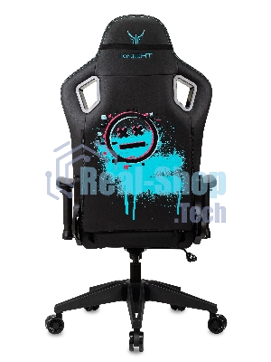 Кресло Knight Outrid Smile черный, экокожа, 120 кг, механизм качания