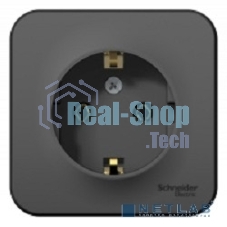 Розетка ОП Blanca 16А 250В без шторок c заземл. изол. пласт. антрацит SchE BLNRA010116