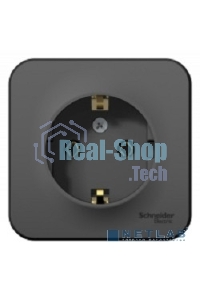 Розетка ОП Blanca 16А 250В без шторок c заземл. изол. пласт. антрацит SchE BLNRA010116