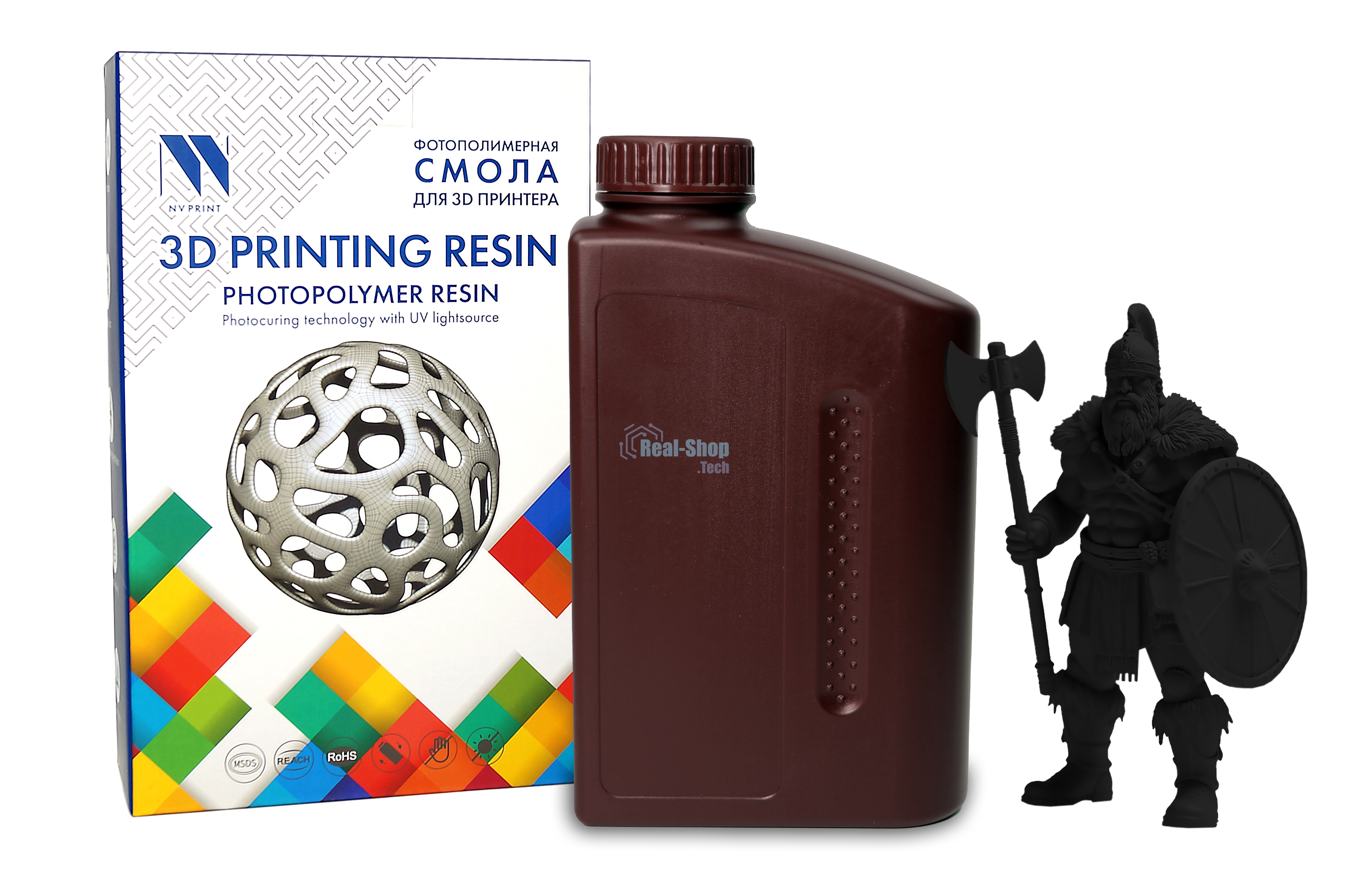 Фотополимерная смола NVPrint ABS Like Resin черный для 3D печати 1 кг (бут)