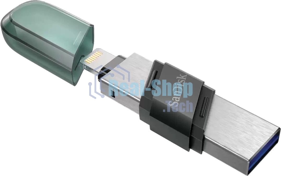 Флешка USB Sandisk 128Gb iXpand Flip SDIX90N-128G-GN6NE USB3.1 зеленый/серебристый