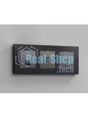 Комплект механизма розетки HDMI 2.0 ALFA Антрацит серый 40V/500mA 2.0GHz 5-18Gbit/s QUANT (AP6640, VM222) MA664010