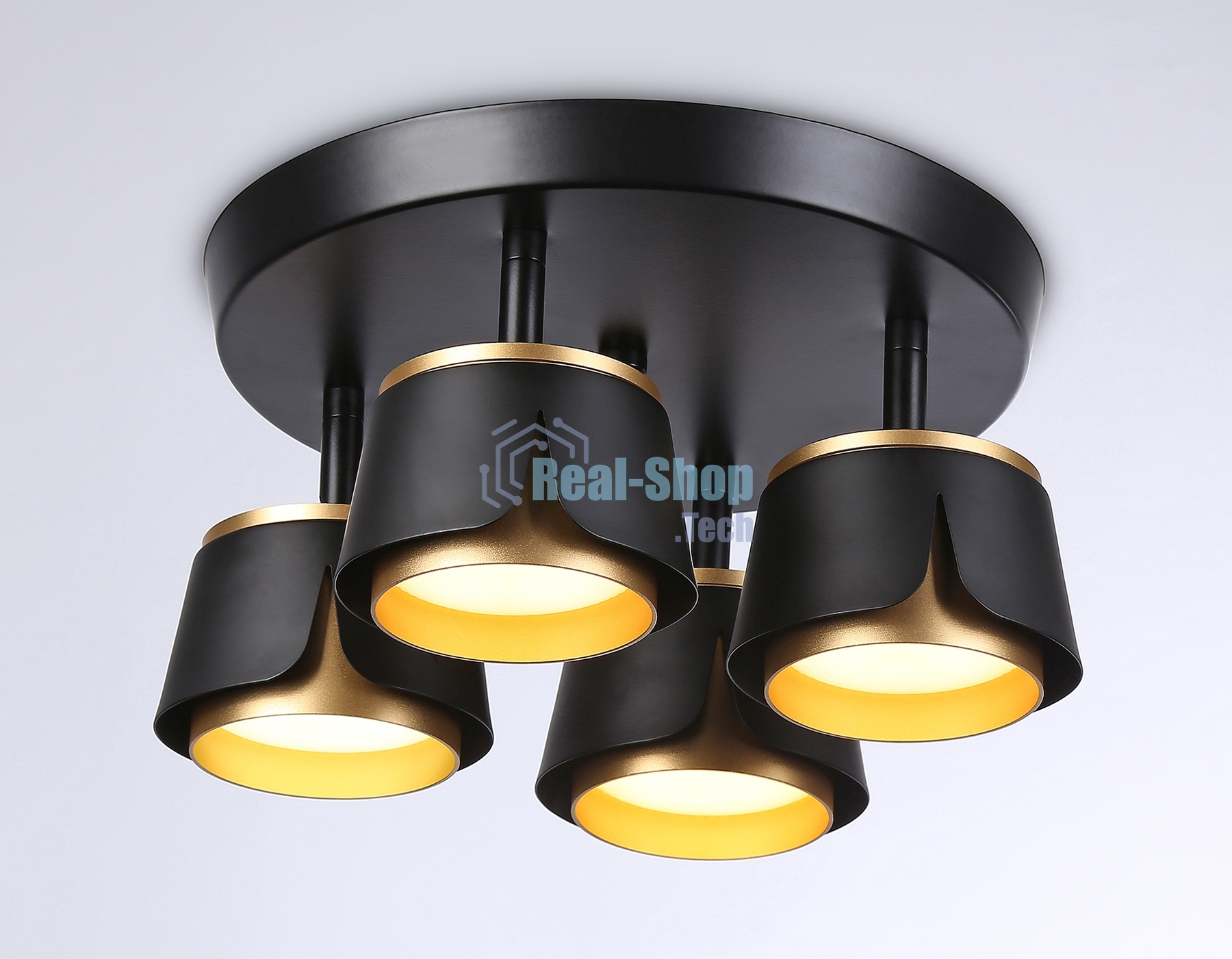 Светильник Ambrella light TN71243/4 BK/GD черный/золото GX53/4 D250*147