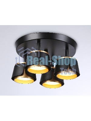Светильник Ambrella light TN71243/4 BK/GD черный/золото GX53/4 D250*147