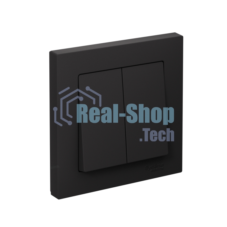 Выключатель 2-кл. СП AtlasDesign 10А IP20 (сх. 5) 10AX в сборе карбон SchE ATN001052
