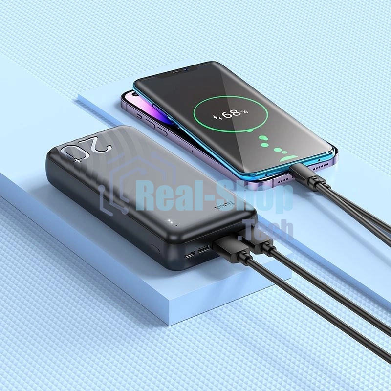 Портативный аккумулятор Hoco J123A Element 20000mAh 2A 2xUSB-A черный