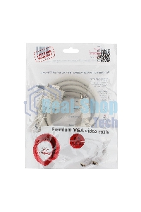 Кабель Gembird/Cablexpert CC-PPVGA-6,Кабель VGA Premium,15M/15M,1.8м, тройной экран, феррит.кольца, пакет